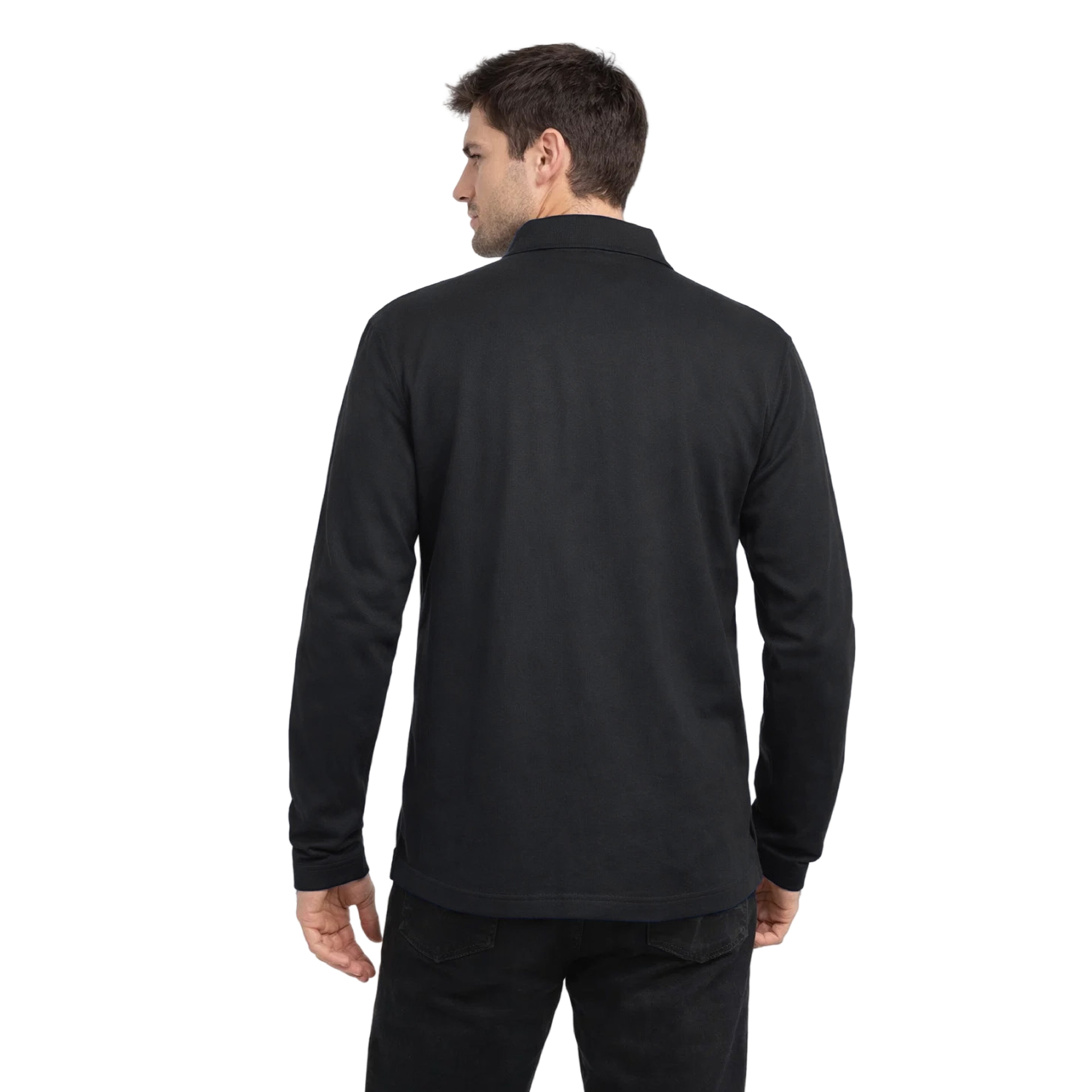 Polera Pique Manga Larga Proflex PF 913N Negra Hombre