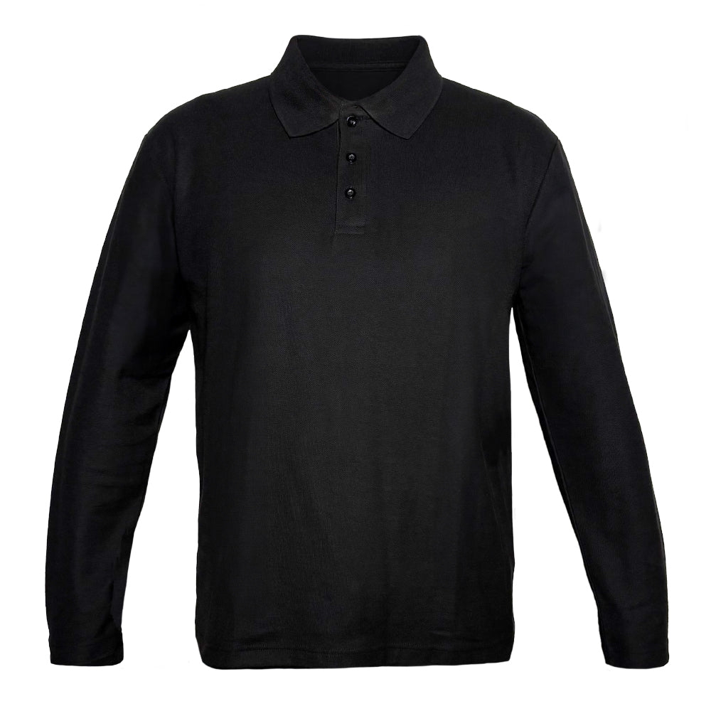 Polera Pique Manga Larga Proflex PF 913N Negra Hombre