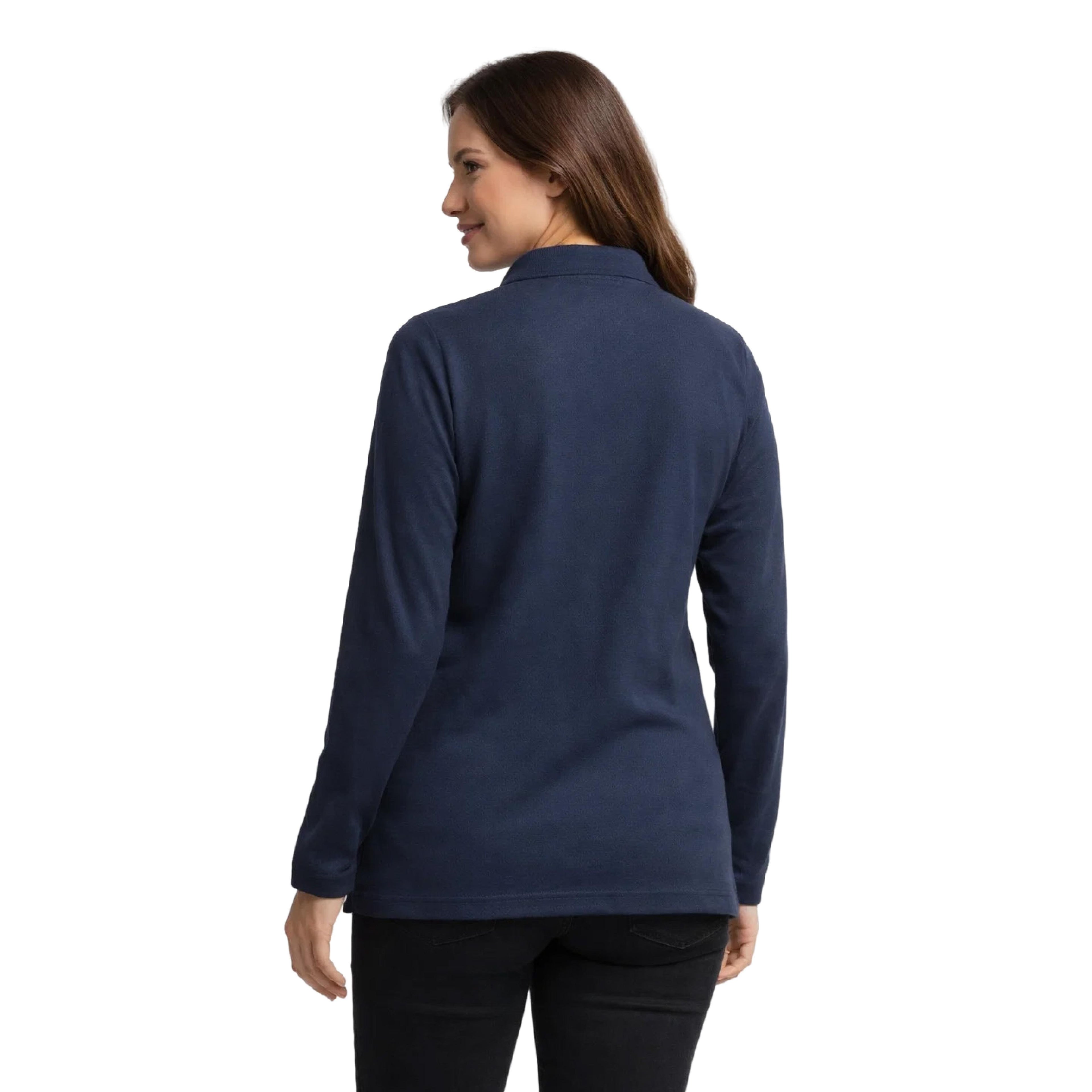 Polera Pique Manga Larga Proflex PF 913N Azul Marino Mujer