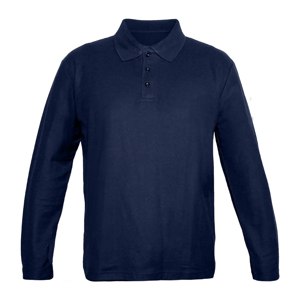 Polera Pique Manga Larga Proflex PF 913N Azul Marino Hombre