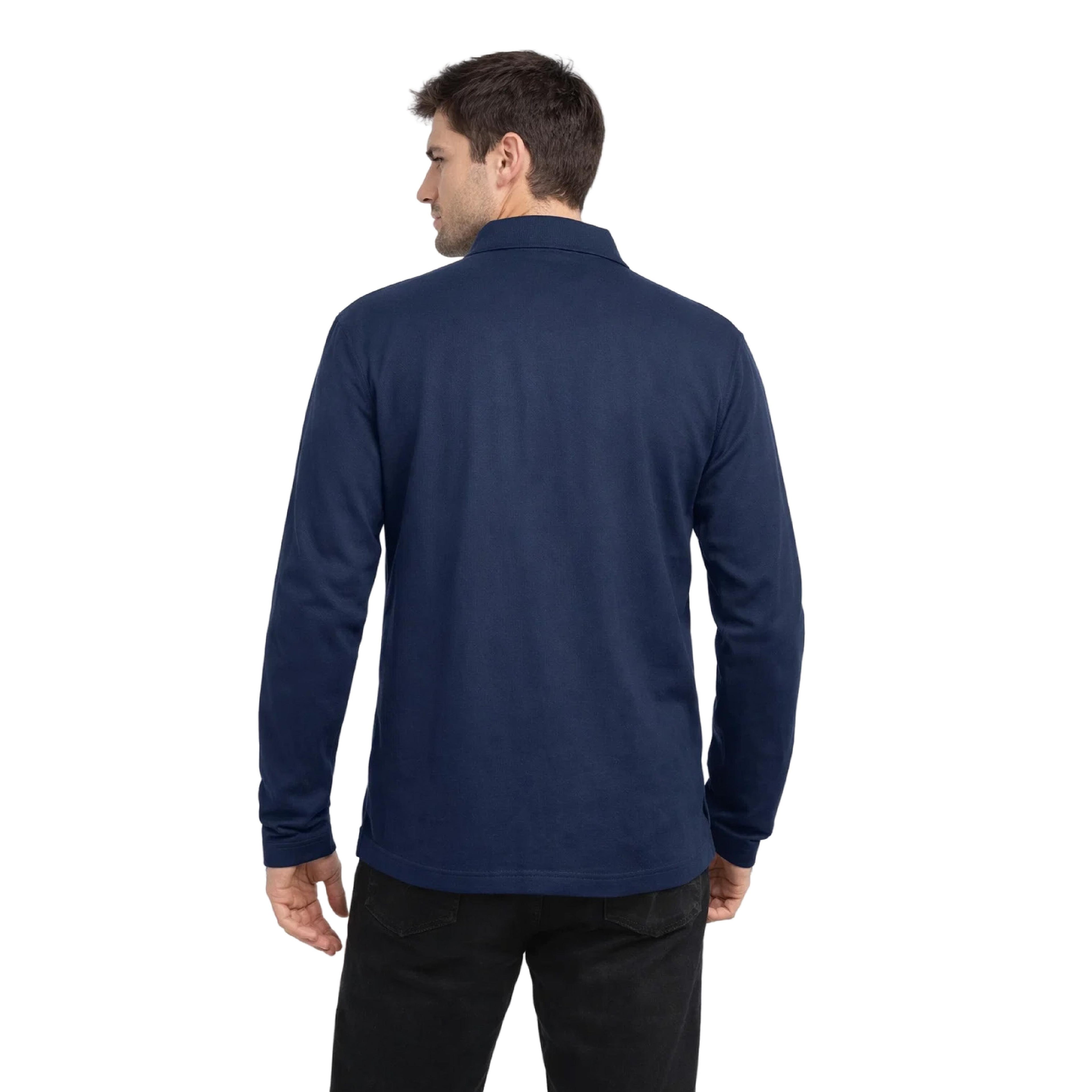 Polera Pique Manga Larga Proflex PF 913N Azul Marino Hombre
