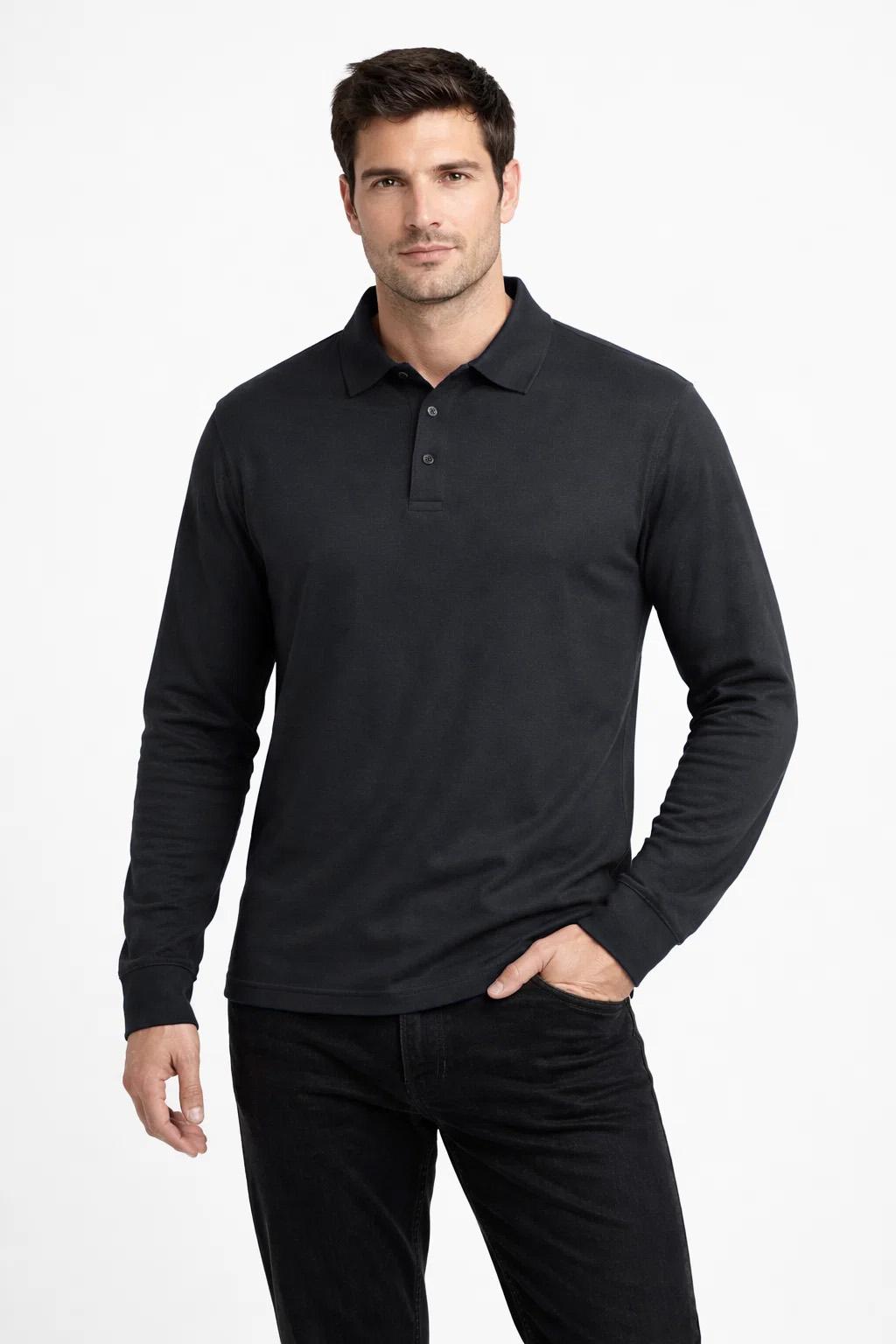 Polera Pique Manga Larga Proflex PF913N Hombre