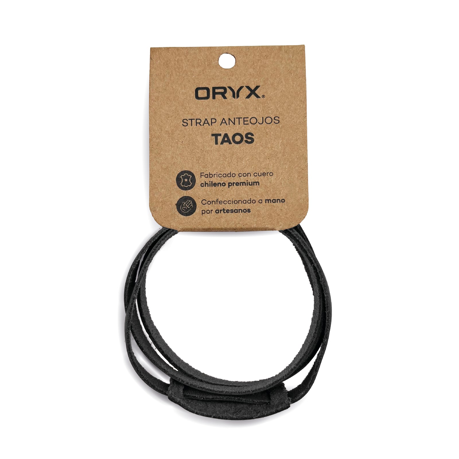 Strap Anteojos Cuero Natural ORYX TAOS Negro Unisex