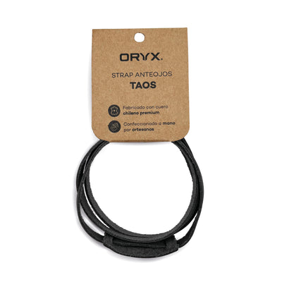 Strap Anteojos Cuero Natural ORYX TAOS Negro Unisex